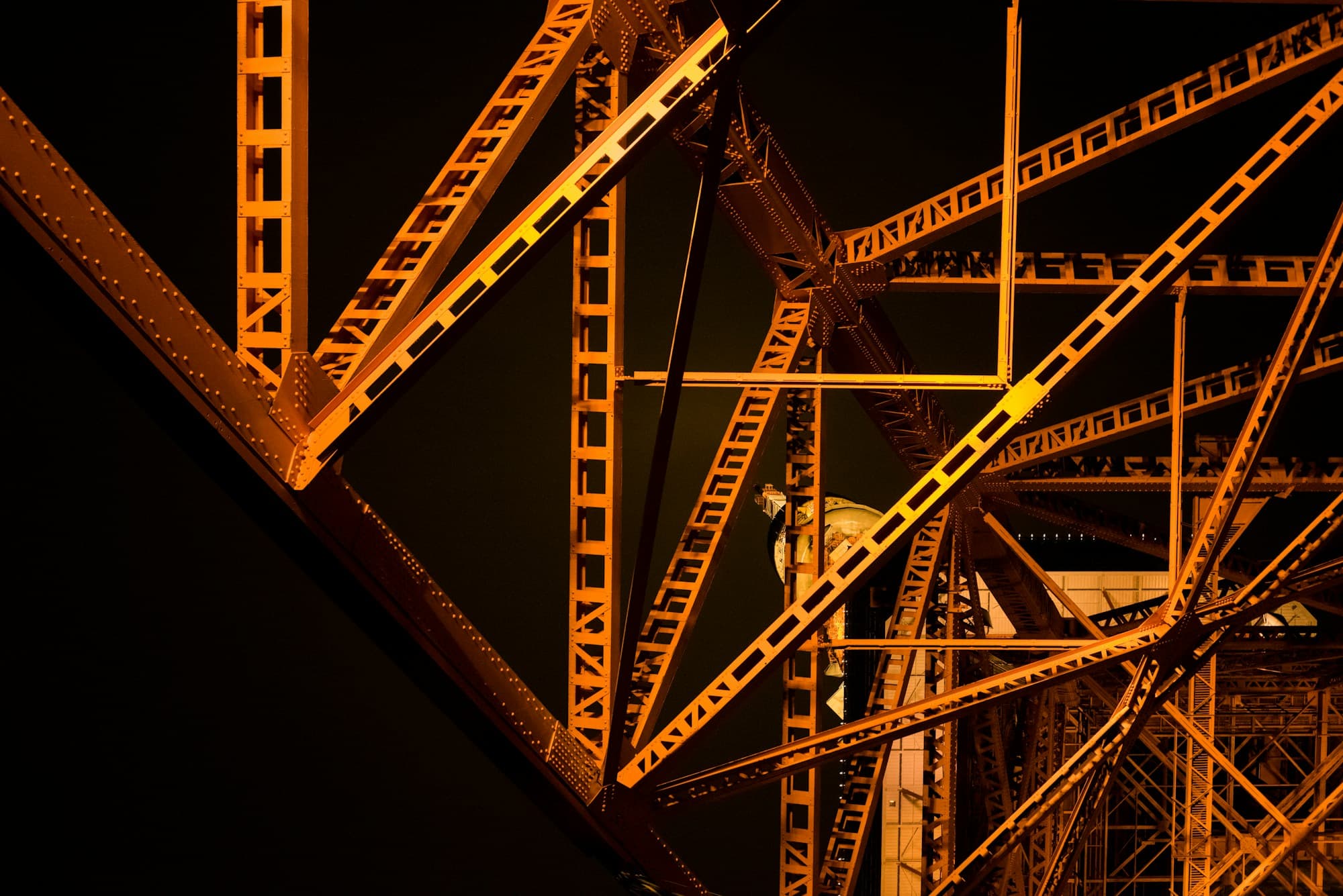 Industrial construction frame at sunset